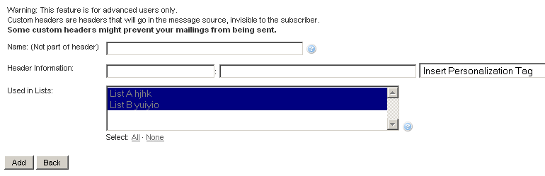 Custom Email/SMS Headers 1