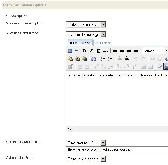 Using Subscription Forms 6