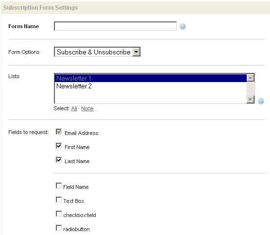 Using Subscription Forms 2