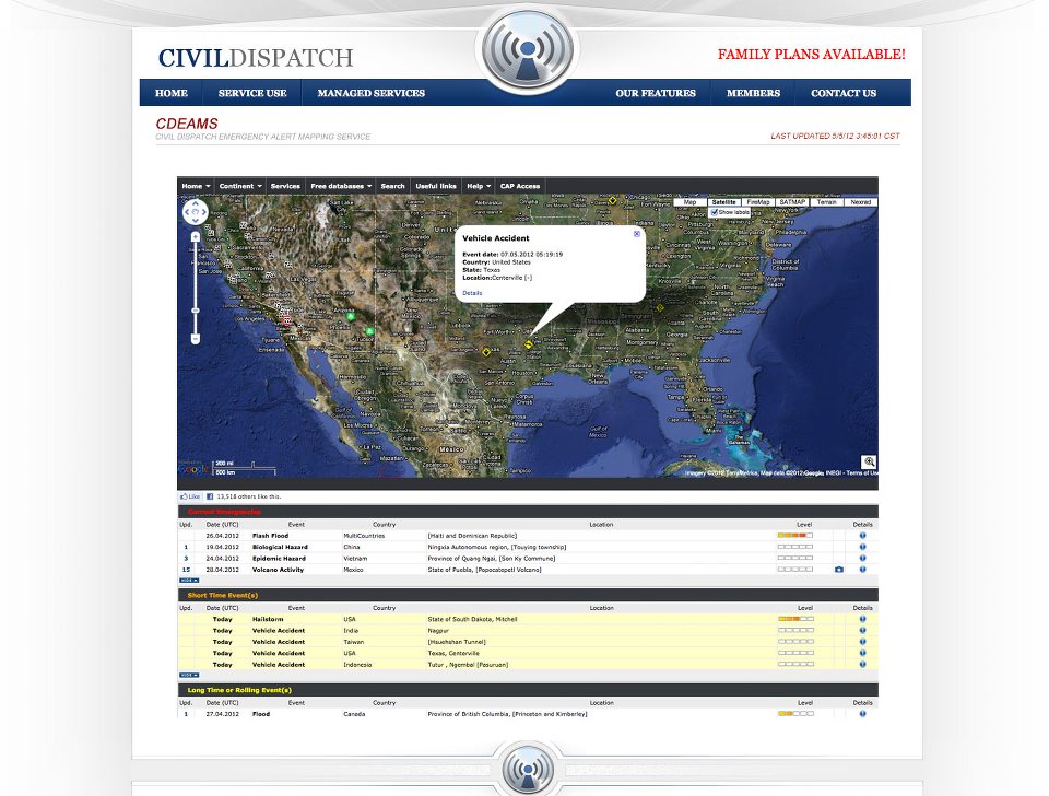 Civil Dispatch Emergency Alert Mapping Service (CDEAMS)